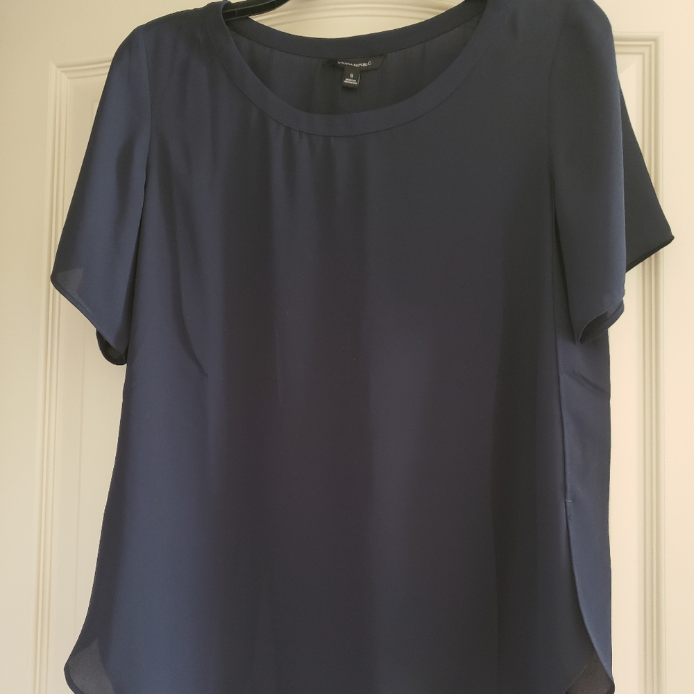 Banana Republic Tunic Top Small (fits Medium), Dark Blue